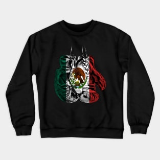 Boxing Gloves Mexico Flag Crewneck Sweatshirt